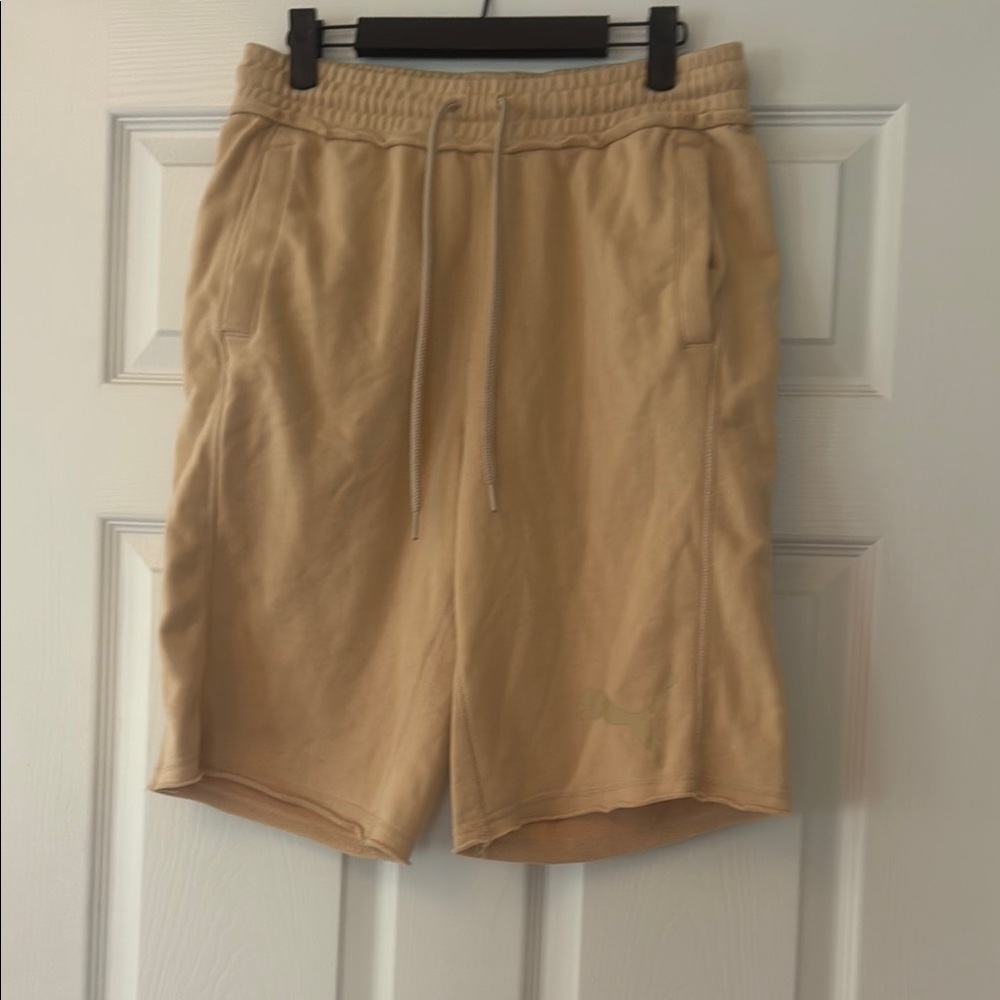 Puma Tan Athletic Shorts Versatile Cotton Blend